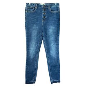 Harper Heritage Slim Skinny Jeans High Rise Raw Hem Button Fly Women's Size 27